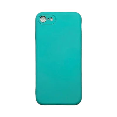 Capa Iphone 7 / 8 / Se 2020  Silicone Aveludada Protege Câmera Colorida Capinha Anti Impacto Iphone 7 / 8 / Se 2020:verd