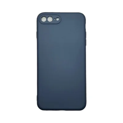 Capa Iphone 7 Plus / 8 Plus Silicone Aveludada Protege Câmera Colorida Capinha Anti Impacto Iphone 7 Plus:cinza Escuro