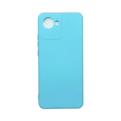 Capa Realme C30 Silicone Aveludada Protege Câmera Colorida Capinha Anti Impacto Realme C30:azul Bebê