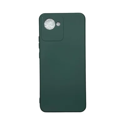 Capa Realme C30 Silicone Aveludada Protege Câmera Colorida Capinha Anti Impacto Realme C30:verde Escuro