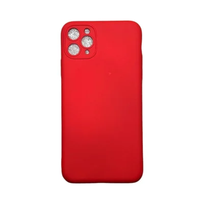 Capa Iphone 11 Pro Max Silicone Aveludada Protege Câmera Colorida Capinha Anti Impacto 11 Pro Max:vermelho