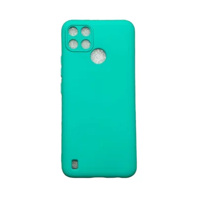 Capa Realme C21y / C25y Silicone Aveludada Protege Câmera Colorida Capinha Anti Impacto C21y / C25y:verde Água