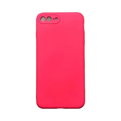 Capa Iphone 7 Plus / 8 Plus Silicone Aveludada Protege Câmera Colorida Capinha Anti Impacto Iphone 7 Plus:pink