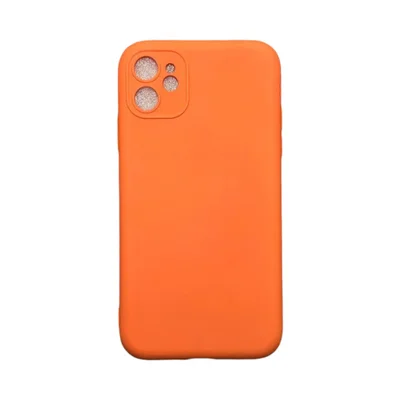 Capa Iphone 11 Silicone Aveludada Protege Câmera Colorida Capinha Anti Impacto Iphone 11:laranja