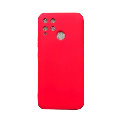 Capa Realme C15 Silicone Aveludada Protege Câmera Fechado Colorida Capinha Anti Impacto Realme C15:rosa Shock