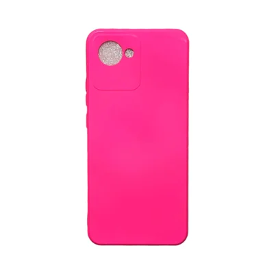 Capa Realme C30 Silicone Aveludada Protege Câmera Colorida Capinha Anti Impacto Realme C30:pink