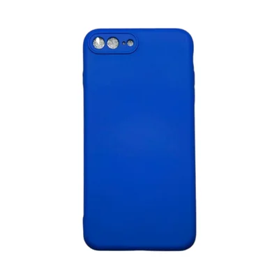 Capa Iphone 7 Plus / 8 Plus Silicone Aveludada Protege Câmera Colorida Capinha Anti Impacto Iphone 7 Plus:azul Bic