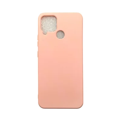 Capa Realme C15 Silicone Aveludada Câmera Aberta Colorida Capinha Anti Impacto Realme C15:rosa 02