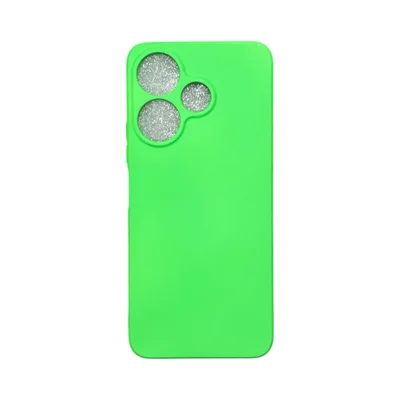 Capa Xiaomi Redmi 13 4g Silicone Aveludada Protege Câmera Colorida Capinha Anti Impacto Redmi 13 4g:verde Neon