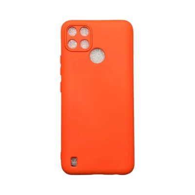 Capa Realme C21y / C25y Silicone Aveludada Protege Câmera Colorida Capinha Anti Impacto C21y / C25y:laranja
