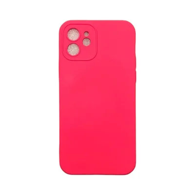 Capa Iphone 12 Silicone Aveludada Protege Câmera Colorida Capinha Anti Impacto Iphone 12:pink
