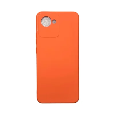 Capa Realme C30 Silicone Aveludada Protege Câmera Colorida Capinha Anti Impacto Realme C30:laranja