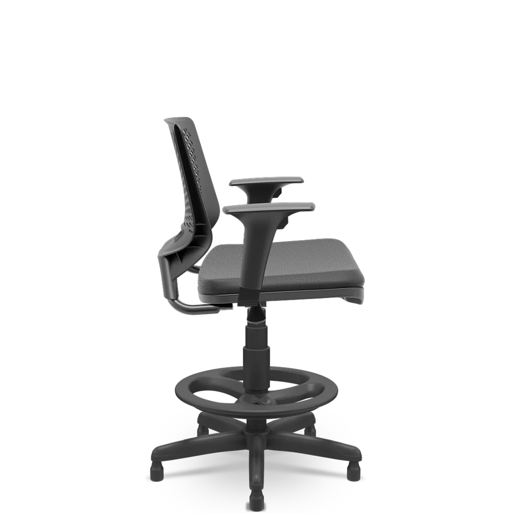 Imagem 3 de 4 do produto Cadeira Caixa Beezi Standard Plaxmetal Braços Reg Preta