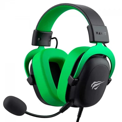 Headset Gamer Havit Gamenote H2002d - Drivers 53mm - Conexão P2 - Preto E Verde - H2002d-bn