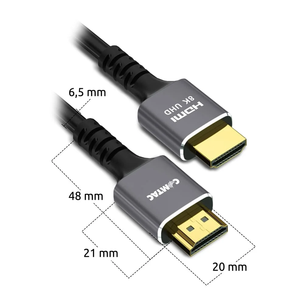 Imagem 4 de 5 do produto Cabo HDMI 2.1 - 2 Metros - 8k 60hz / 4k 120hz - Comtac 22129400