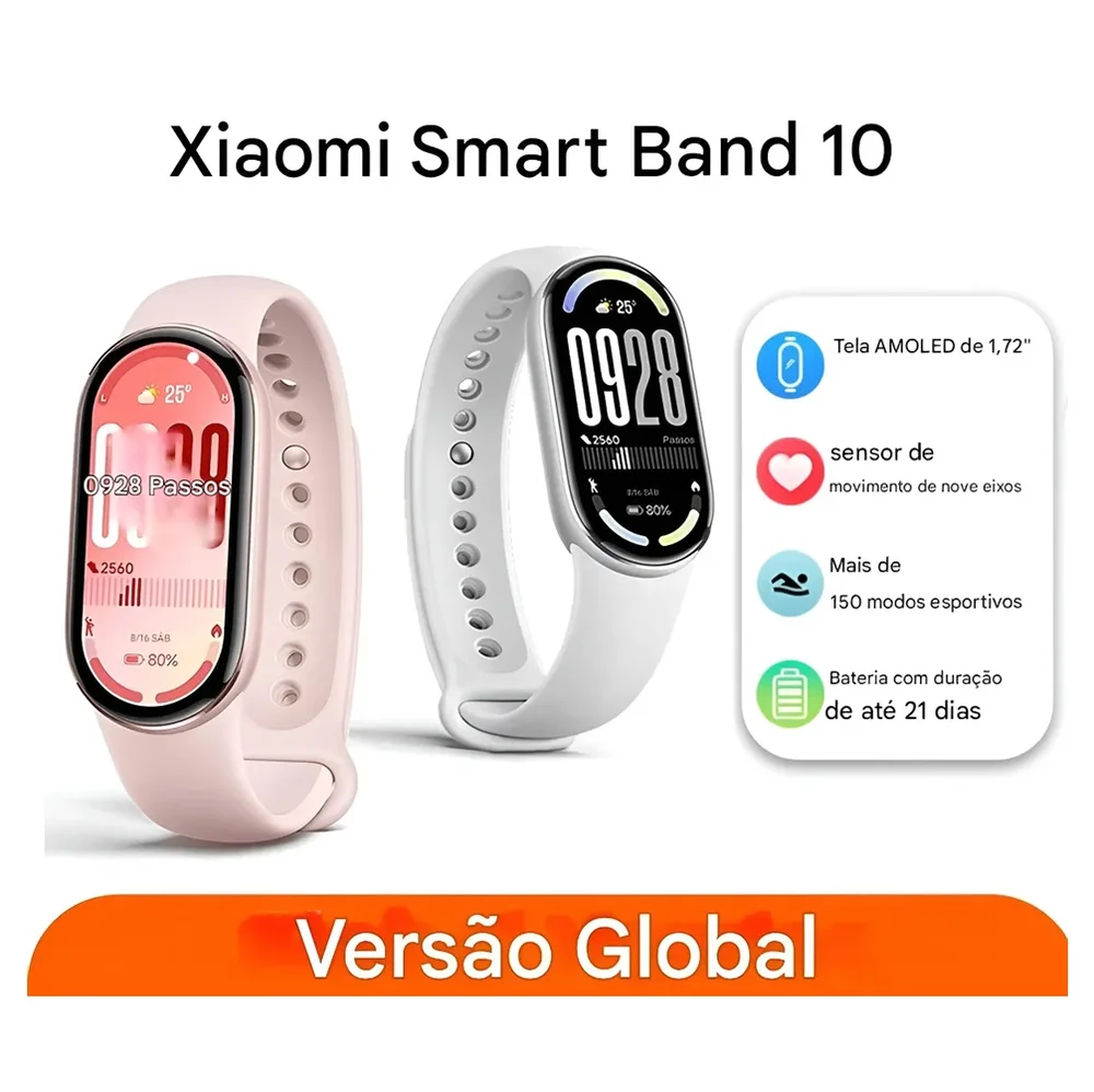 Imagem 5 de 5 do produto Relógio Inteligente Smartwatch Smart Band Xiaomi Mi Band 10 M2459b1 Bluetooth Versão Global - Preto