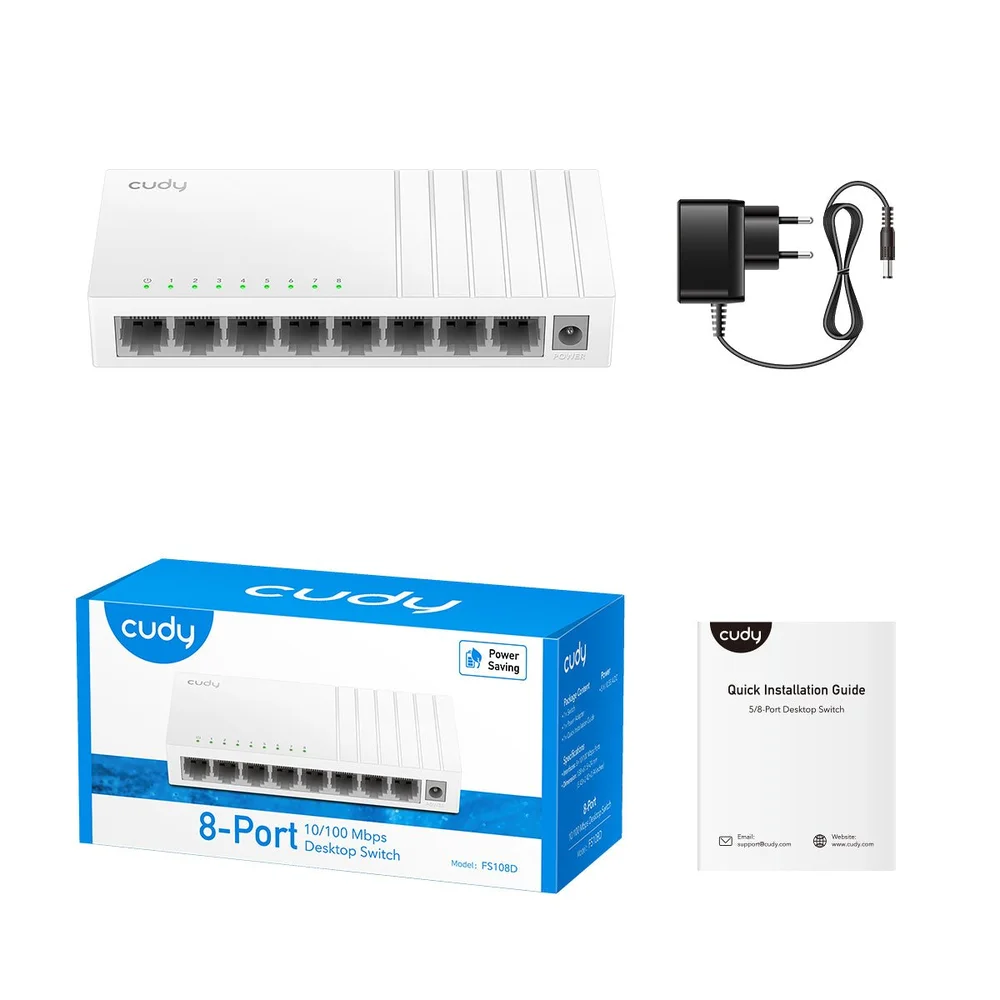 Imagem 2 de 3 do produto Switch Cudy Fs108d_eu V3.0 8 Portas, 10/100 Mbp/s Branco