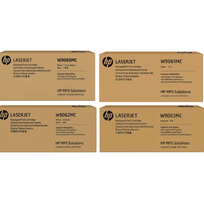 Kit 4 Toners Originais HP | E55040 E57540 | W9060MC W9061MC W9062MC W9063MC | PRETO CIANO AMARELO MAGENTA