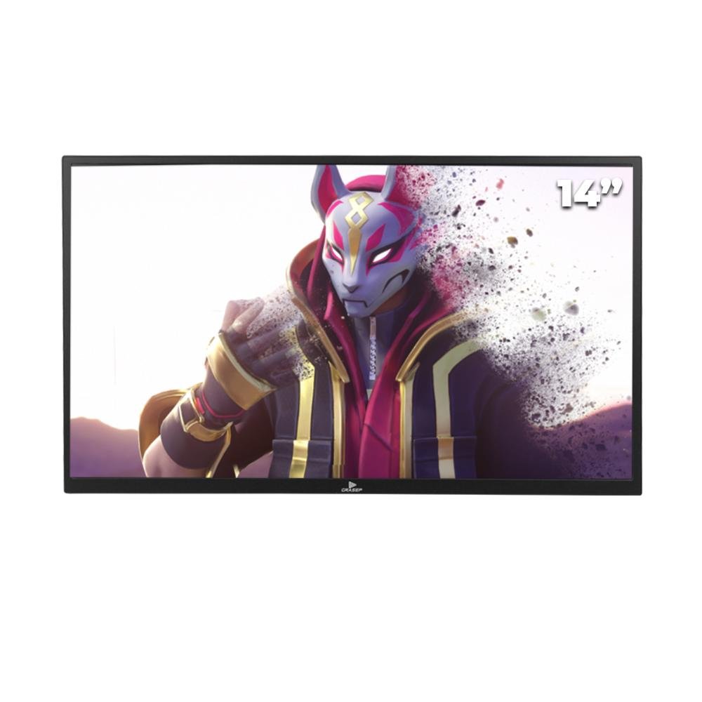 Monitor Portátil 14" Lcd 1920x1200 Conexão Usb-c HDMI Compatível Para Notebook Ps5 XBOX, Leve