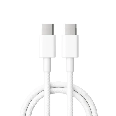 Cabo Usb-c P/ Usb-c Nylon 1m - Carregador Rápido - Branco