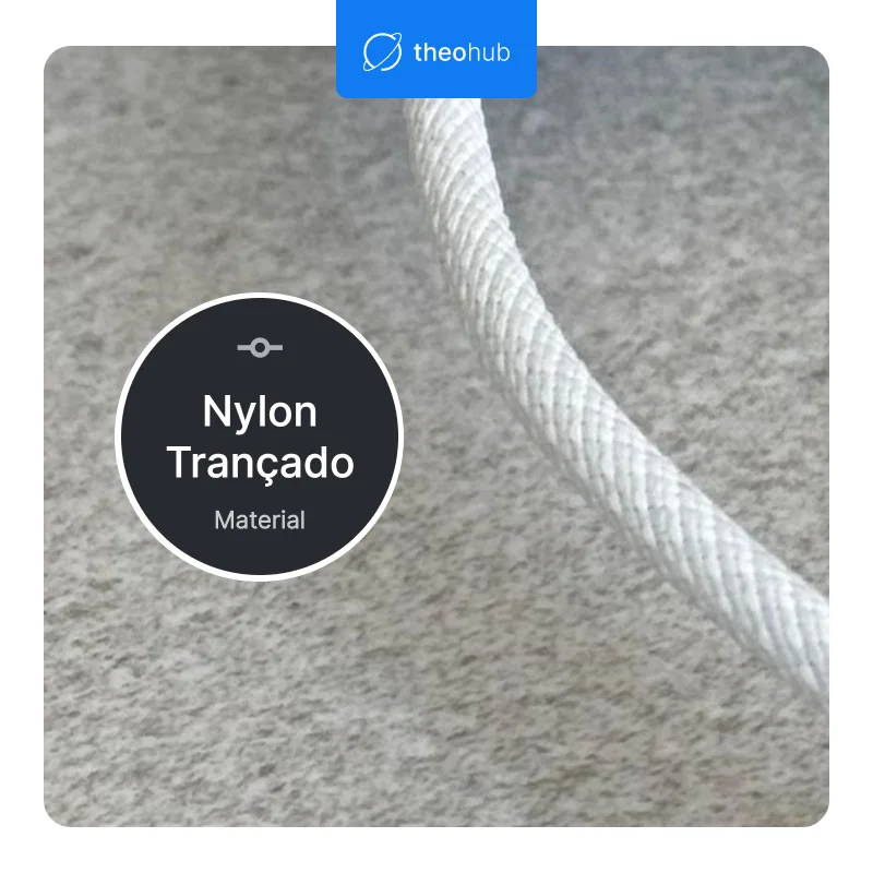 Imagem 5 de 5 do produto Cabo Usb-c P/ Usb-c Nylon 1m - Carregador Rápido - Branco