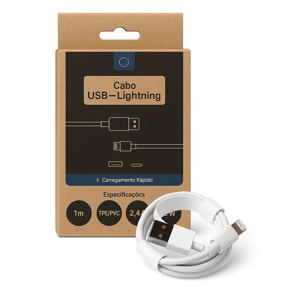 Imagem 3 de 5 do produto Cabo Carregador Turbo Para Iphone 20w 2.4a Rápido Usb Branco