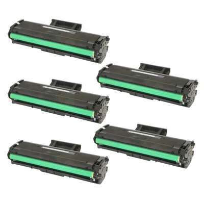 Kit 5 Toner Compatível Samsung D111l | Sl-m2070w | M-2070 | M-2070w | 1.800 Páginas Cada