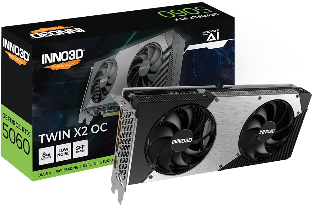 Gpu Inno3d Geforce RTX 5060 Twin X2 8GB 128bits Gddr7 N50602-08d7-195071n