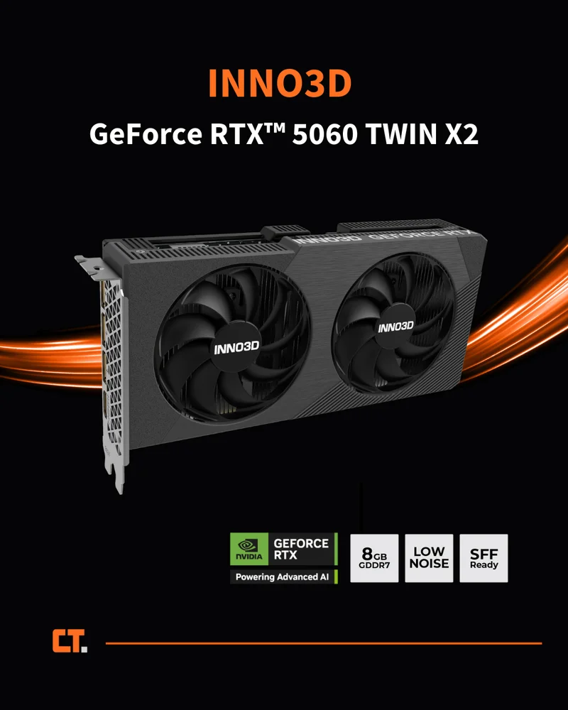 Gpu Inno3d Geforce RTX 5060 Twin X2 8GB 128bits Gddr7 N50602-08d7-195071n