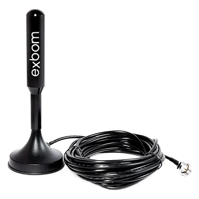 Antena Digital TV 4K HDTV ,VHF E UHF, Cabo 4metros Exbom