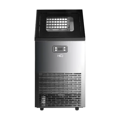 Máquina De Gelo Profissional Hq 45kg Turbo Ice Preta E Inox Hq-hqmgi45 220v
