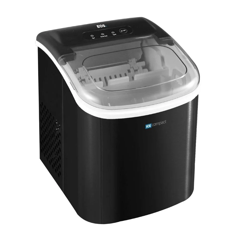 Máquina De Gelo Eos 12kg Ice Compact Inox All Black Emg06p 110v