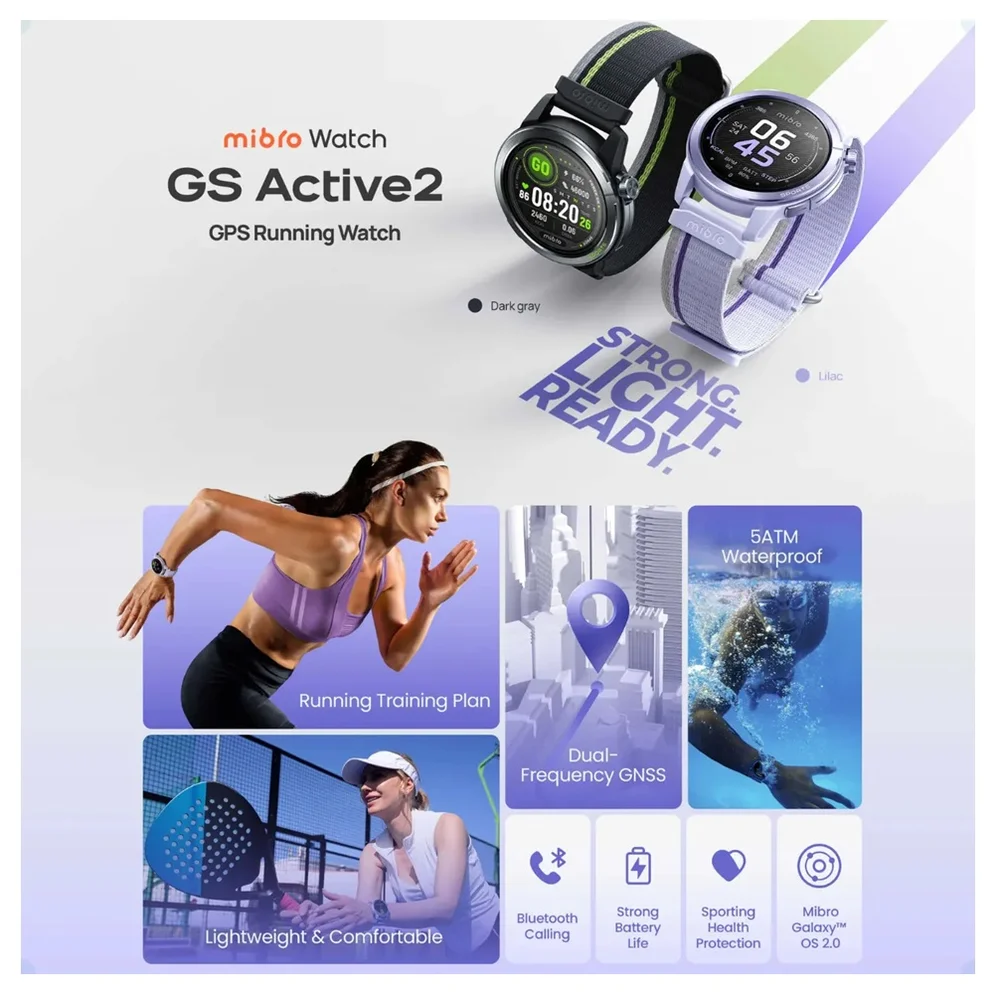 Smartwatch Mibro Gs Active 2, Gps Integrado, Conexão Strava, Natação 5atm Xpaw024 Cinza Escuro 8