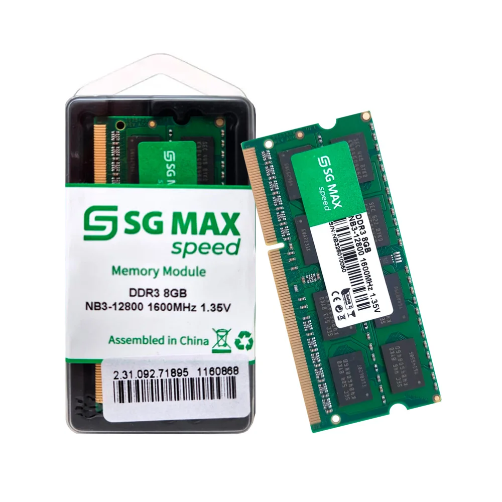 Memoria Notebook   8GB Ddr3l 1600 Cl 11 1.35v Soddim Sgm8gl1600cl11nb Sgmax