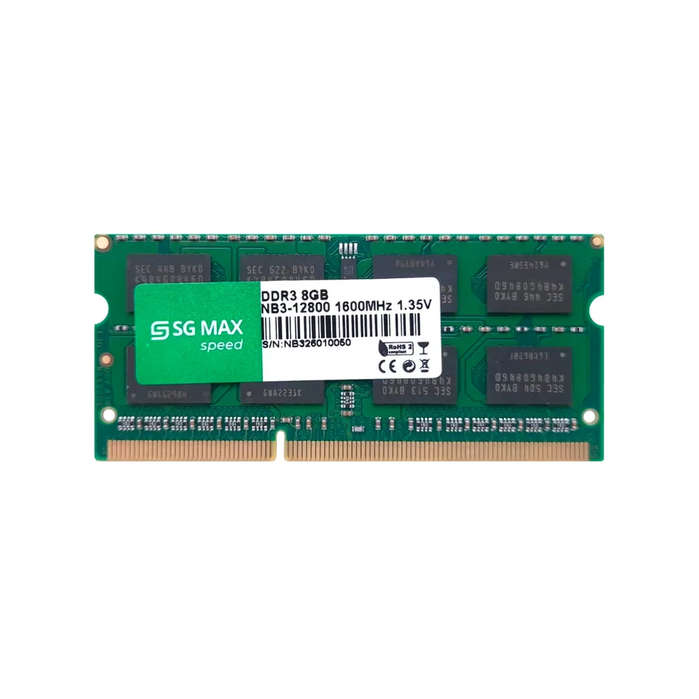 Imagem 2 de 5 do produto Memoria Notebook   8GB Ddr3l 1600 Cl 11 1.35v Soddim Sgm8gl1600cl11nb Sgmax