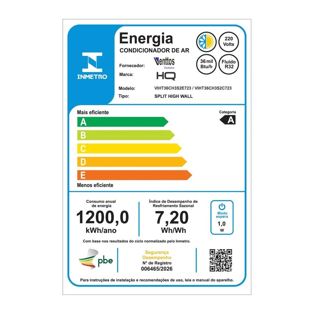 Imagem 2 de 5 do produto Ar Condicionado Split Hq Hi Wall Inverter 36.000 Btu/h Quente E Frio Monofásico Branco Viht36ch3s2s723 220v