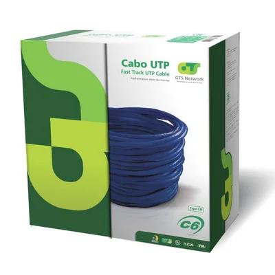 Cabo Lan Cat.6 4px24 Utp Gts Network Azul Caixa C/ 100m