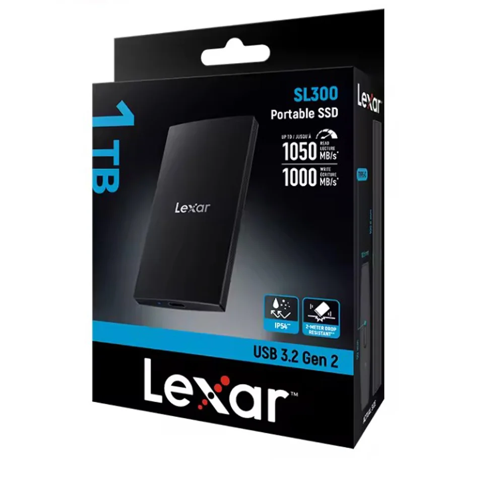 Imagem 2 de 5 do produto Hd SSD Portátil Lexar Sl300 De 1 Tb - Preto- 1050 Mb/s