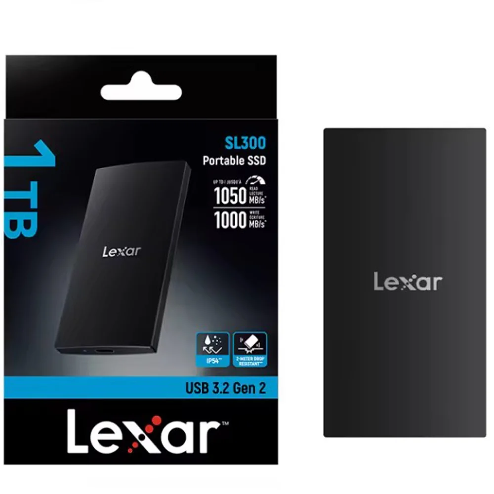 Imagem 3 de 5 do produto Hd SSD Portátil Lexar Sl300 De 1 Tb - Preto- 1050 Mb/s