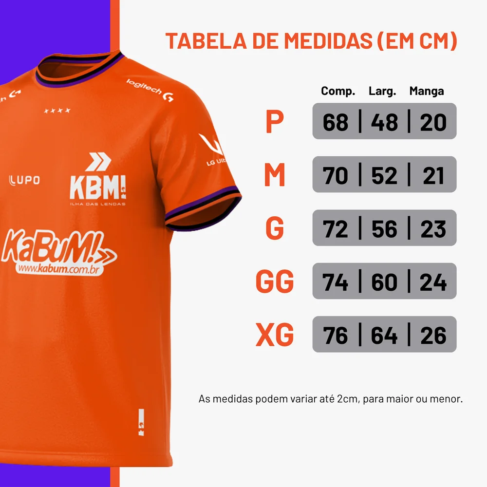 Imagem 3 de 5 do produto Lupo Camisa KaBuM! IDL Oficial 2025, Tamanho M - Laranja