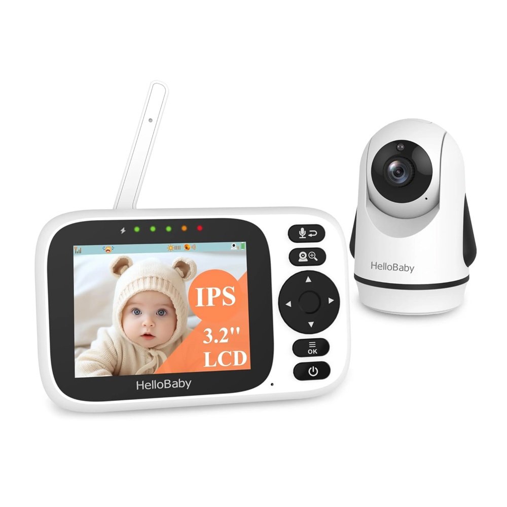 Babá Eletrônica Hellobaby Hb6339 Monitor Bebê 3.2 Branco