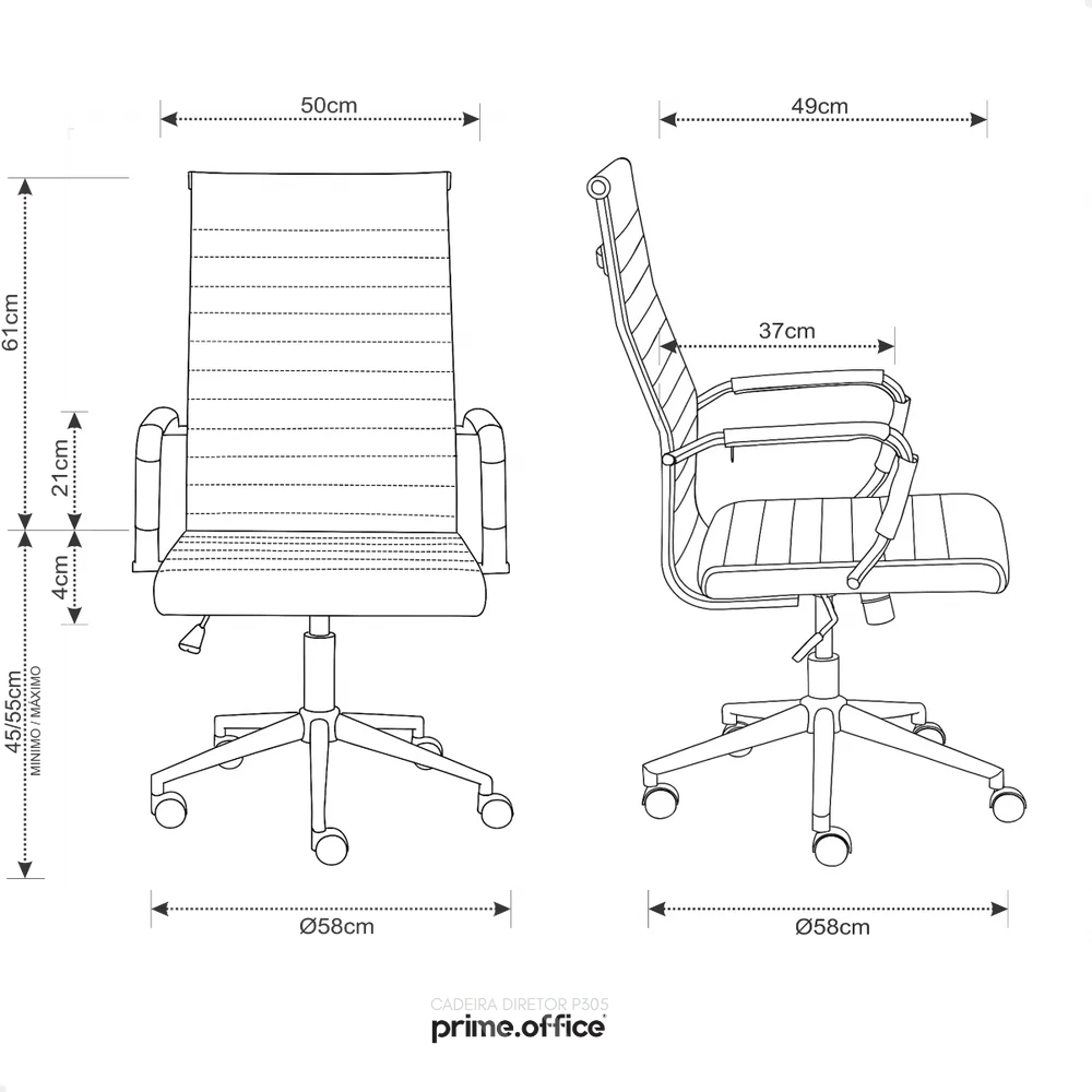 Imagem 4 de 5 do produto Cadeira Esteirinha De Escritório Presidente Charles Eames P305 Preto