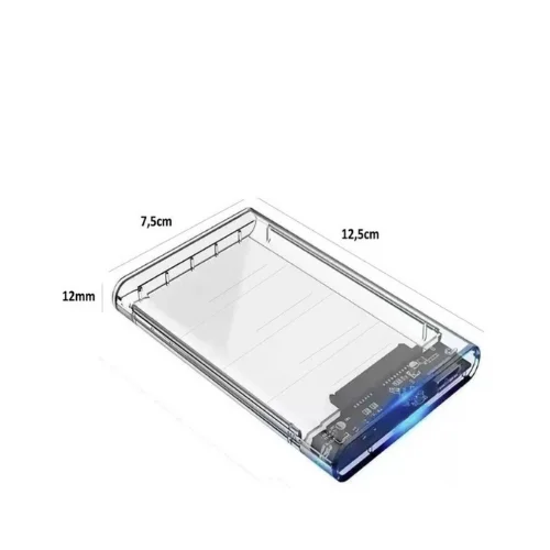 Imagem 4 de 5 do produto Case Externo HD e SSD Kit 2 un. Exbom Transparente Sata 2.5 Usb 3.0 Compatível com Notebooks, PC, TV e Jogos Console