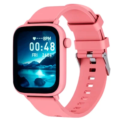 Relógio Smartwatch X12 Prova Dágua 1.83" Chamadas Batimentos Cor:rosa