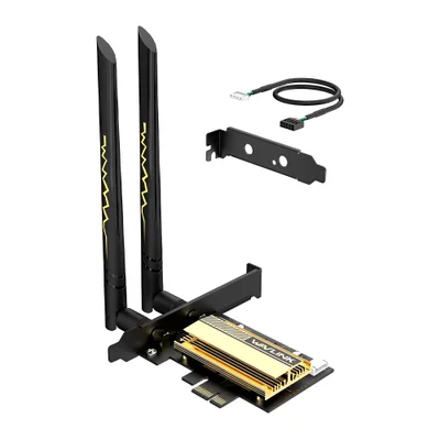 Placa de Rede Wi-Fi 6E Tri-Band AX5400 Wavlink Bluetooth 5.3