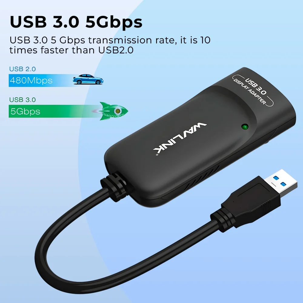 Imagem 4 de 5 do produto Adaptador De Vídeo Wavlink Usb 3.0 Para HDMI 2k Preto