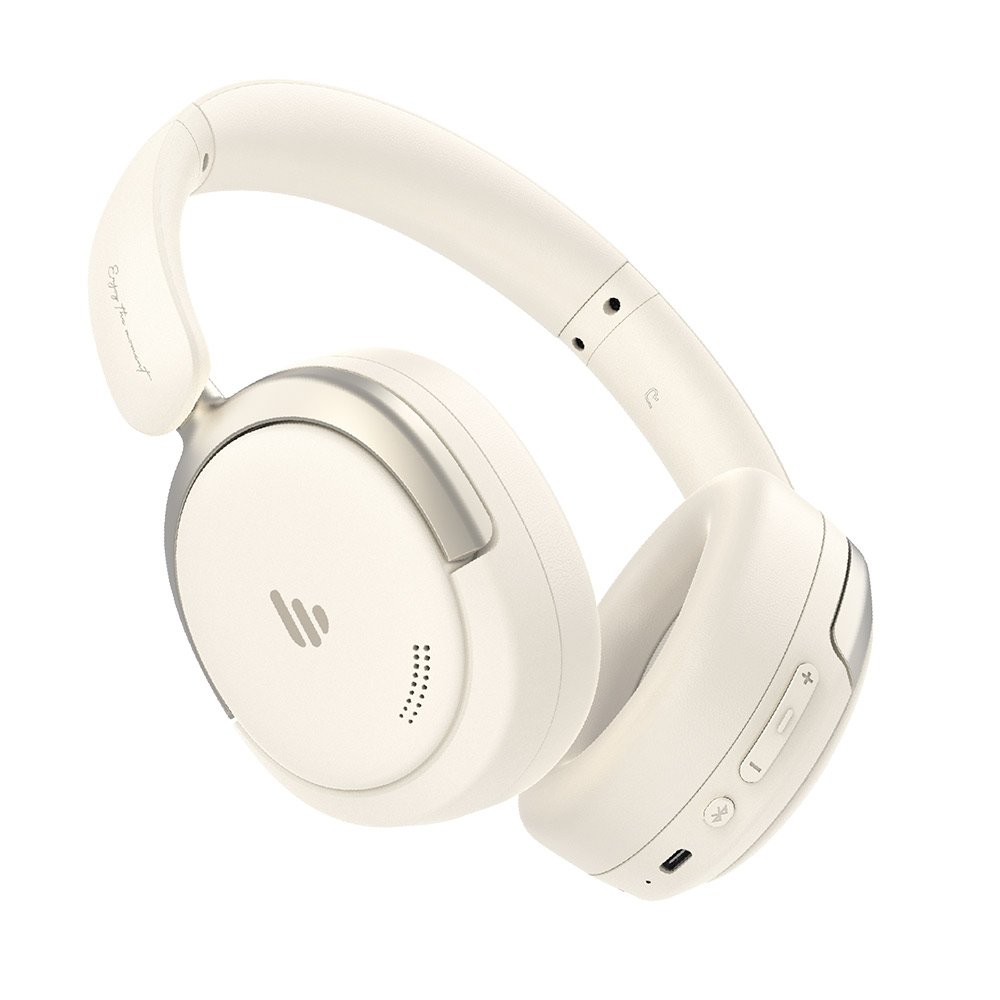 Fone Bluetooth Com Cancelamento de Ruído, Bateria 45h, Hi-Res, dobrável e USB-C - Edifier Atom Max Marfim