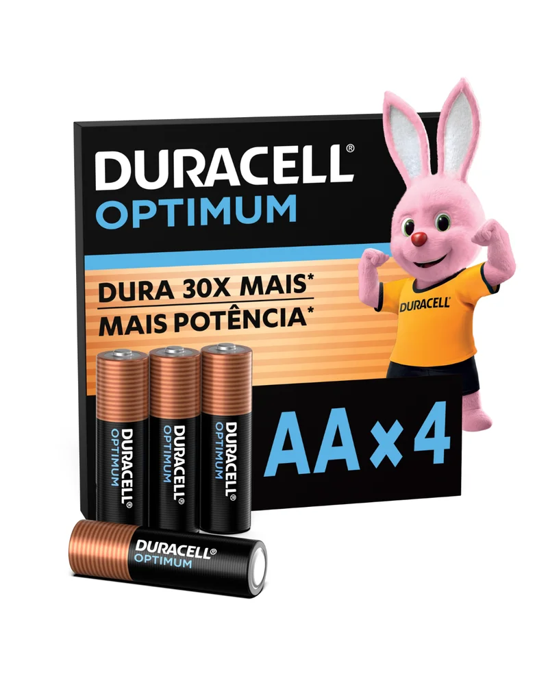 Pilha Optimum Aa Pequena Duracell Com 4 Unidades Pilha Optimum Aa Pequena Duracell Com 4 Unidades