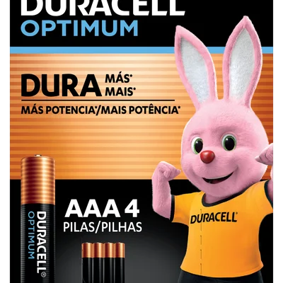 Pilha Optimum  Aaa Duracell Com 4 Unidades