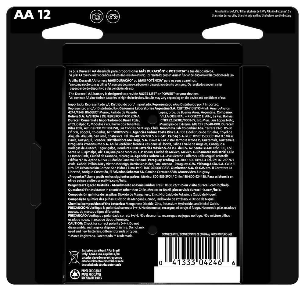 Pilha Optimum Aa Pequena Duracell Com 12 Unidades